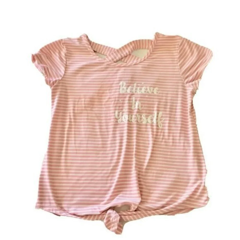 Lily Bleu Girls Shirt Blouse Multicolored  Stripes Size Large Size 14 Tied front